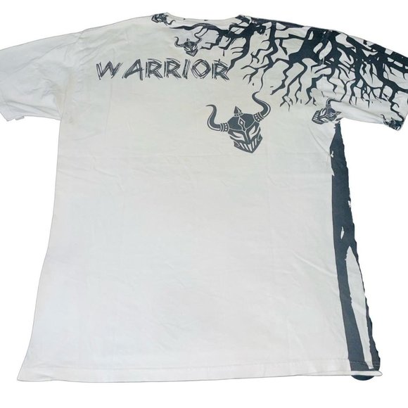 Vintage Y2K Warrior International All Over Print Grunge Fighter T-shirt Large Ra - Picture 3 of 4